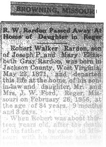 Robert Walker (R.W.) Obituary; click to view the obituary in JPG format.
